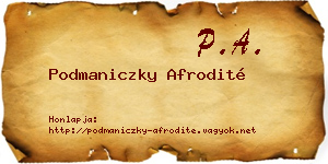 Podmaniczky Afrodité névjegykártya
